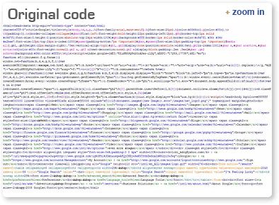 JavaScript and HTML Source Code Formatting